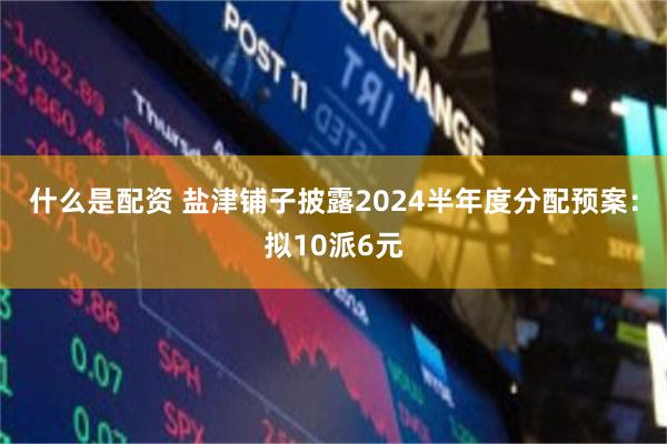 什么是配资 盐津铺子披露2024半年度分配预案：拟10派6元