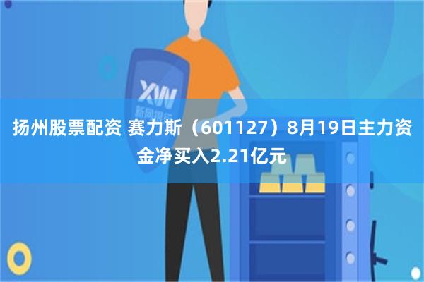 扬州股票配资 赛力斯（601127）8月19日主力资金净买入2.21亿元