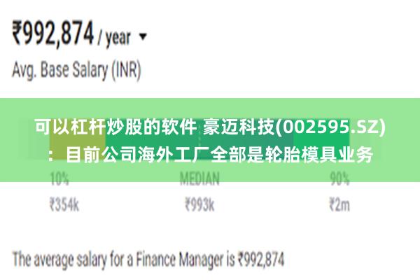 可以杠杆炒股的软件 豪迈科技(002595.SZ)：目前公司海外工厂全部是轮胎模具业务