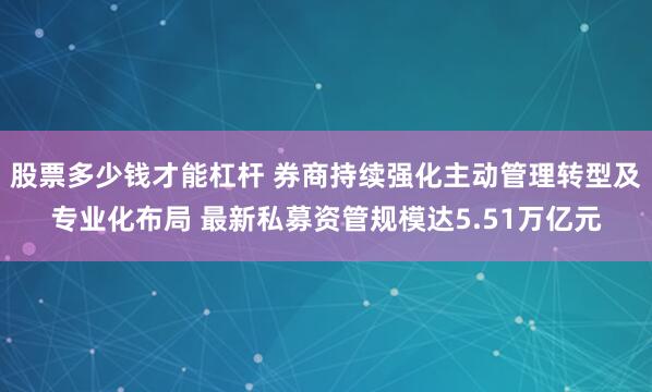 股票多少钱才能杠杆 券商持续强化主动管理转型及专业化布局 最新私募资管规模达5.51万亿元