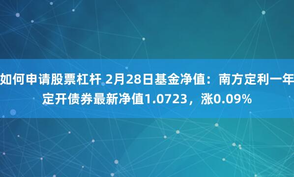 如何申请股票杠杆 2月28日基金净值：南方定利一年定开债券最新净值1.0723，涨0.09%